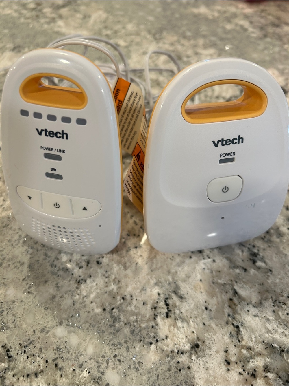 VTech White and Yellow Portable Two-Way Baby Monitor Pair